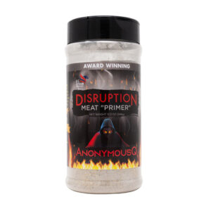AnonymousQ Disruption Meat Primer beside raw brisket and chicken