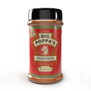 Big Poppa’s Cuckoo Racha Seasoning with spicy grilled wings