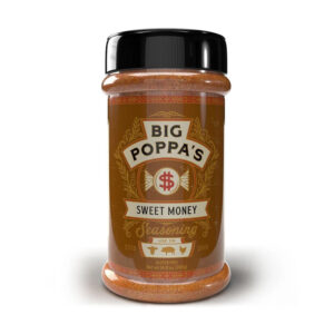 Big Poppa’s Sweet Money Seasoning beside glazed ribs