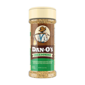 Dan-O’s Cheesoning bottle with cheese and herbs.