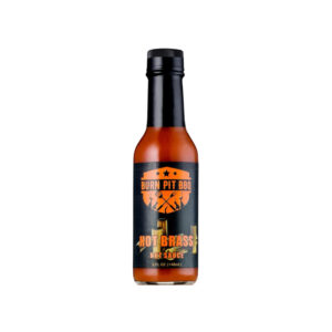 Burn Pit Hot Brass Garlic Habanero Hot Sauce bottle