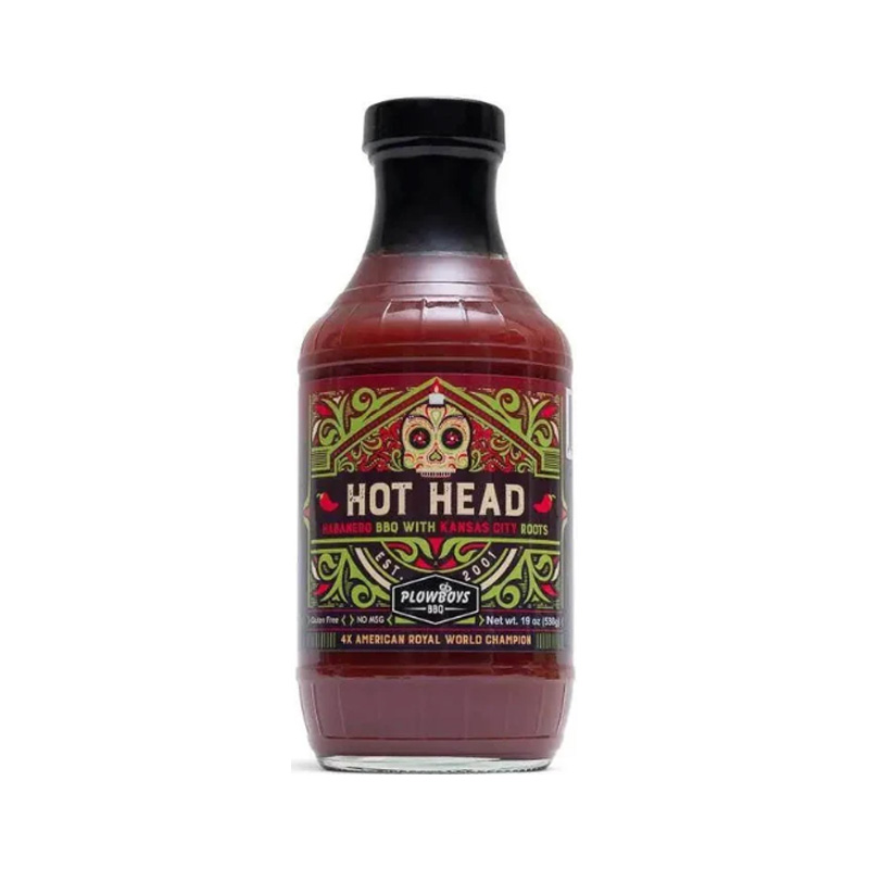 Plowboys Hot Head BBQ Sauce bottle