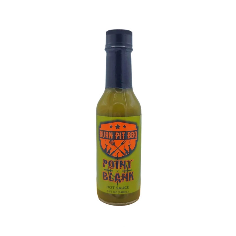 Burn Pit Point Blank Jalapeño Hot Sauce bottle