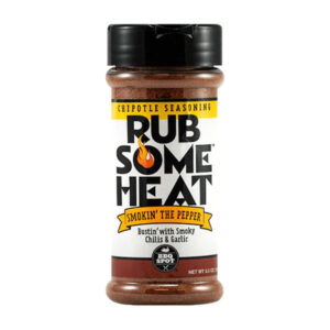 Bottle beside chipotle-glazed ribs