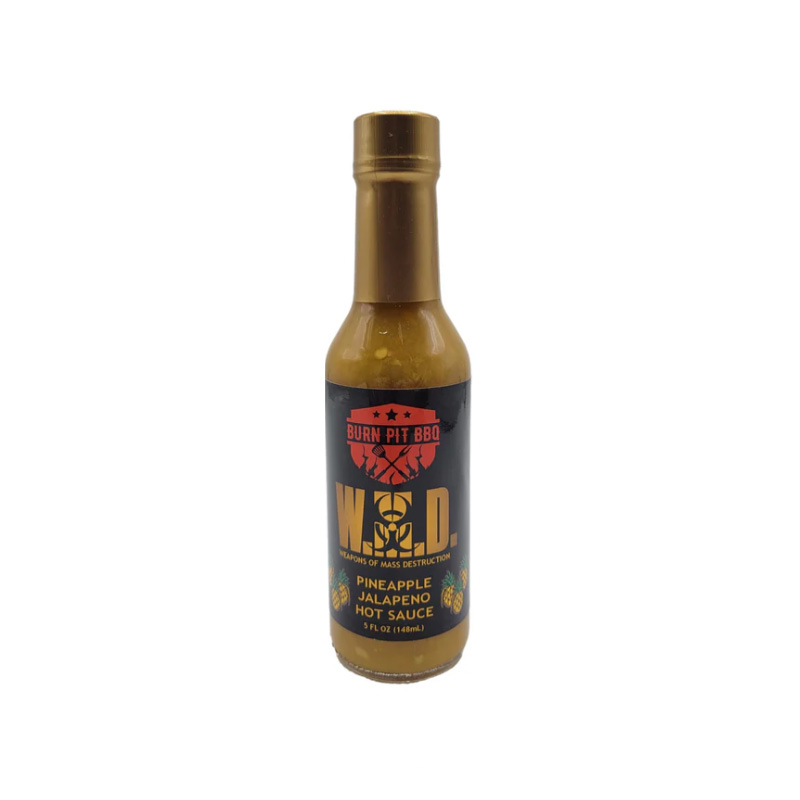 Burn Pit W.M.D. Pineapple Jalapeño Hot Sauce bottle