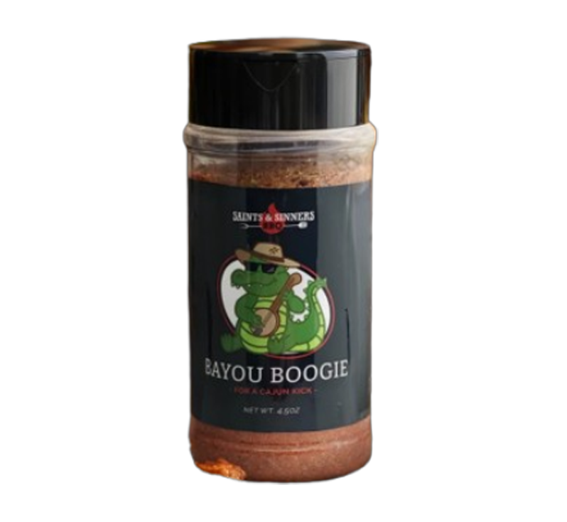 Saints & Sinners BBQ Bayou Boogie Cajun Seasoning bottle