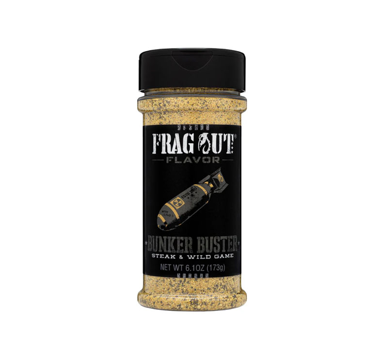 Frag Out Flavor Bunker Buster seasoning bottle