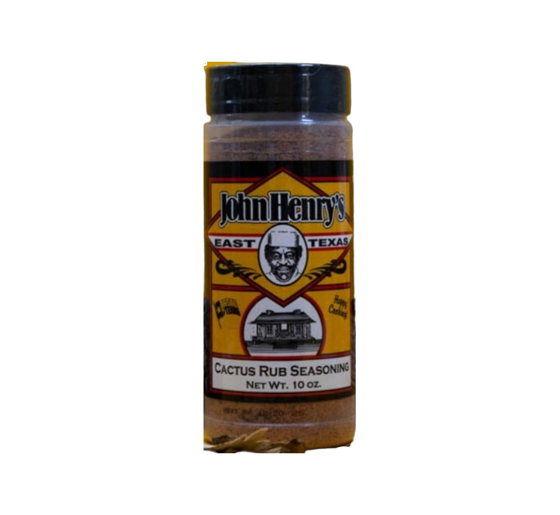 John Henry’s Cactus Rub bottle front label – Southwest spice blend