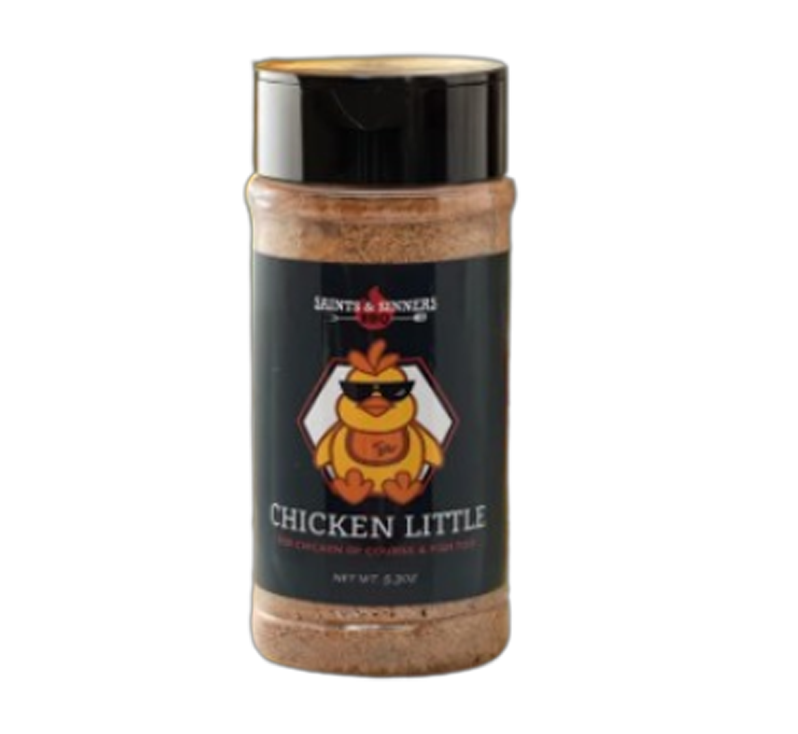 Saints & Sinners BBQ Chicken Little lemon herb seasoning bottle