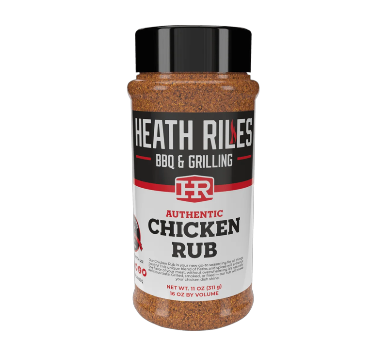 Heath Riles Chicken Rub seasoning bottle