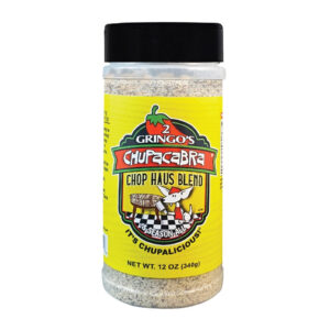“2 Gringos Chupacabra Chop Haus Blend seasoning bottle”