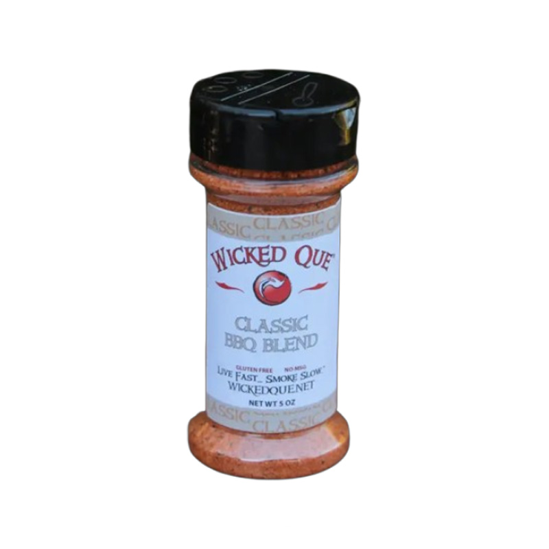 Wicked Que Classic BBQ Blend 5 oz shaker front label