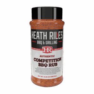 Bottle of Heath Riles Competition BBQ Rub seasoning