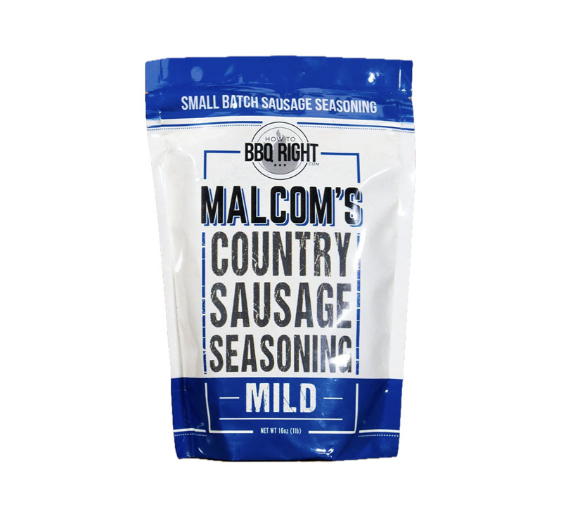 “Malcom’s Country Sausage Seasoning 16 oz bag front label”