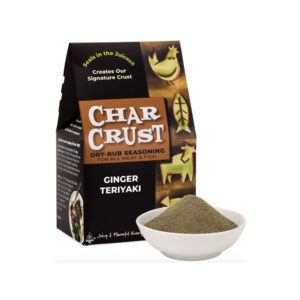 Char Crust Ginger Teriyaki seasoning box with Asian-style flavor profile.