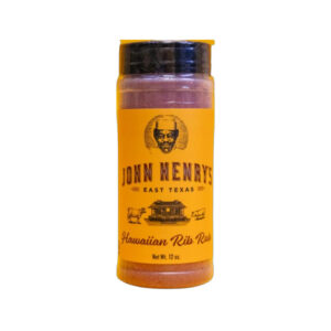 John Henry’s Hawaiian Rib Rub bottle front label showing tropical seasoning blend