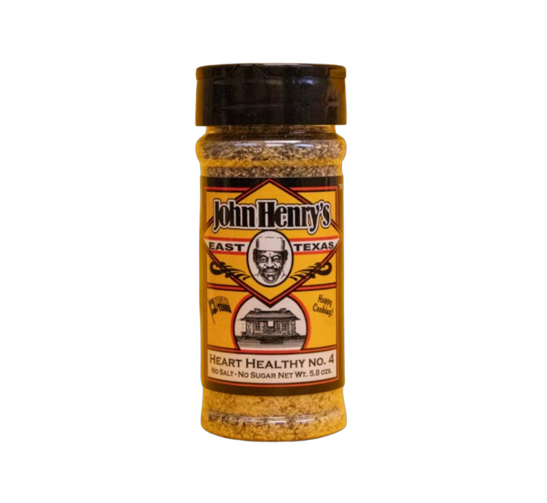 John Henry’s Heart Healthy No. 4 Rub bottle — no salt, no sugar seasoning blend