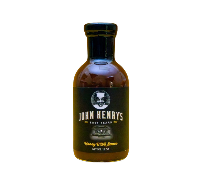 John Henry’s Honey BBQ Sauce 16 oz jar front label showing gourmet honey barbecue branding