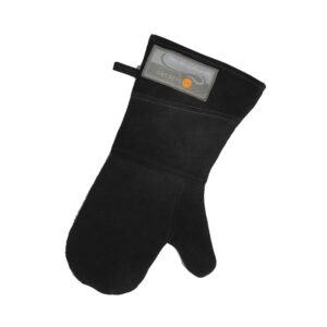 Outset black leather grill gloves set of 2 front view