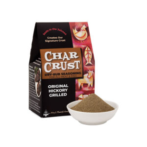 “Char Crust Original Hickory Grilled seasoning box with smoky hickory label”