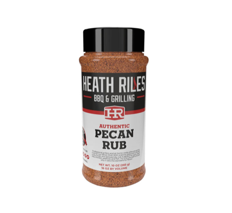 Heath Riles Pecan Rub seasoning bottle