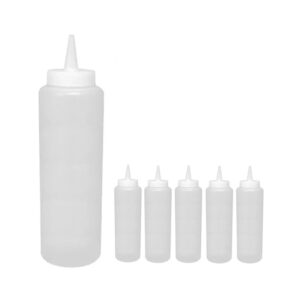 Wide Mouth Squeeze Bottle plastic clear 6-pack front view