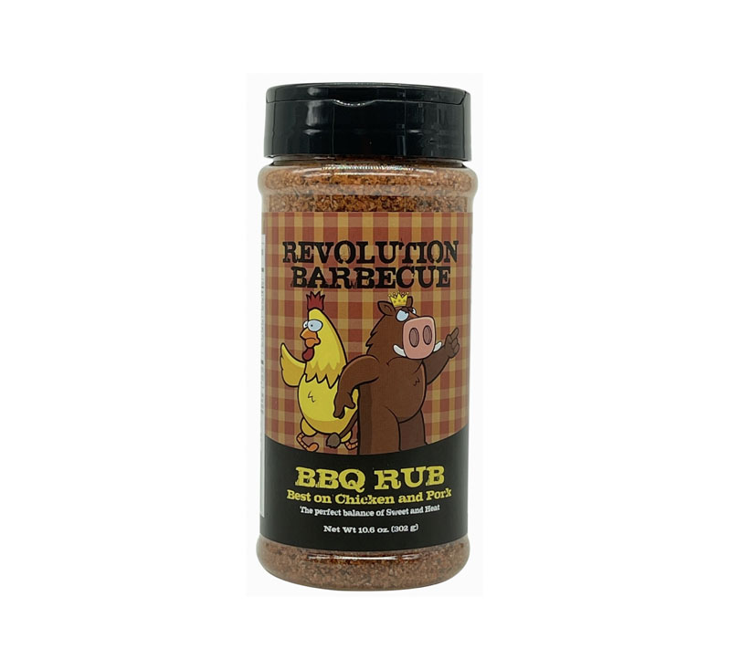 “Revolution Barbecue All-Purpose Rub 16 oz bottle – all-natural gluten-free BBQ seasoning”