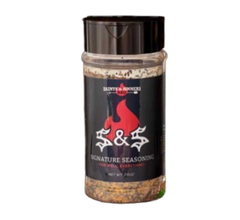 Saints & Sinners BBQ Signature Seasoning all-purpose blend bottle