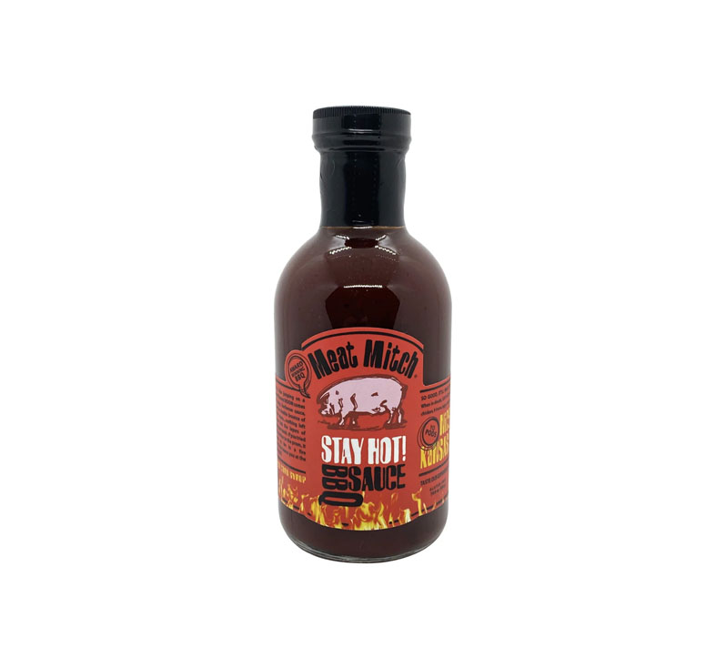 Stay Hot! BBQ Sauce bottle with bold spicy BBQ label