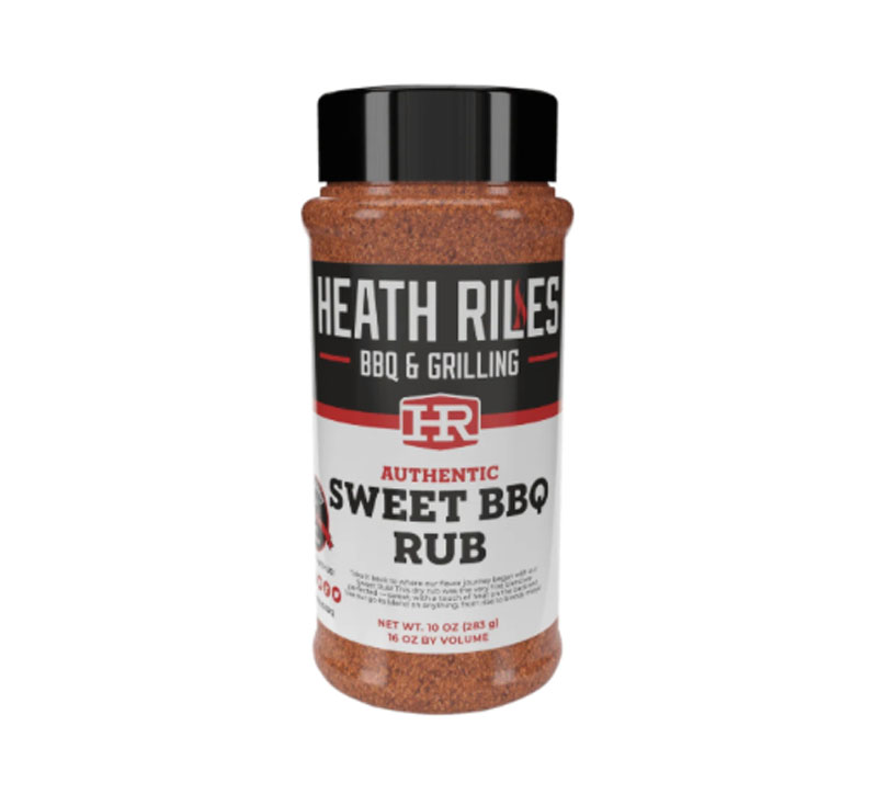 Heath Riles Sweet BBQ Rub seasoning bottle