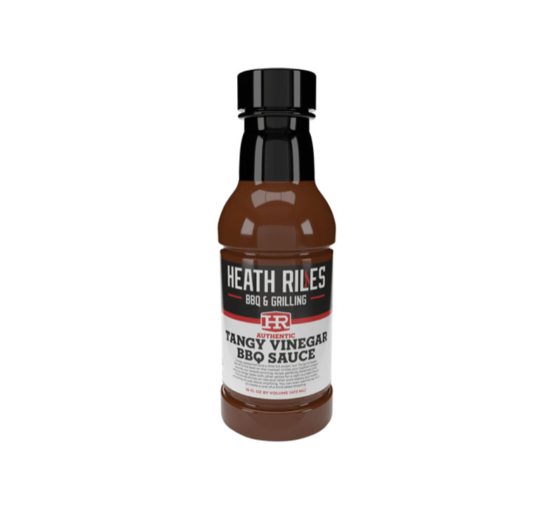 Bottle of Heath Riles Tangy Vinegar Sauce