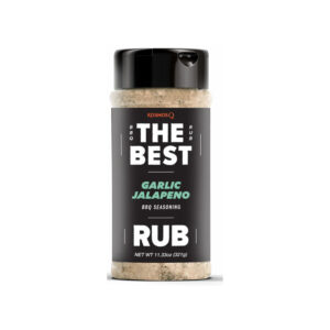 “Kosmos Q The Best Garlic Jalapeno Rub 15.1 oz shaker front label”