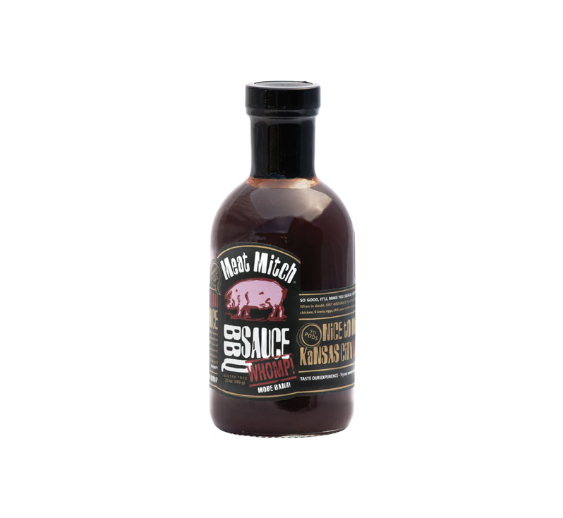 “WHOMP! Competition BBQ Sauce bottle with bold red competition label”