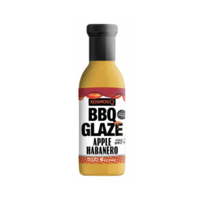 “Bottle of Apple Habanero BBQ Glaze with glossy sweet-heat finish”