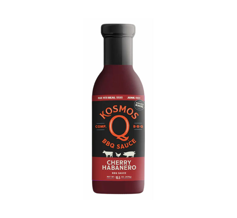 “Bottle of Cherry Habanero BBQ Sauce with sweet and spicy flavor”