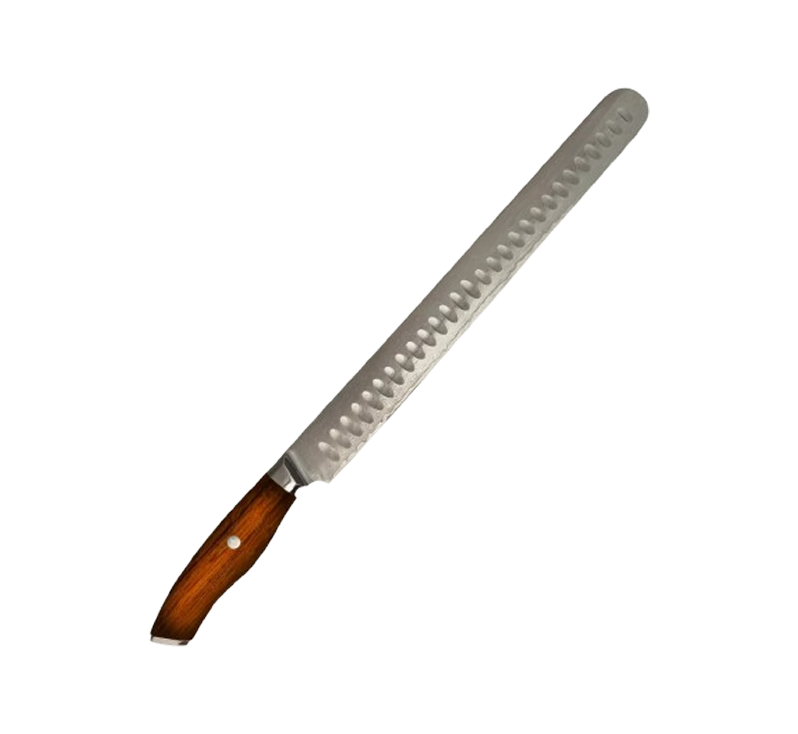 Premium Damascus Steel Carving Knife isolated