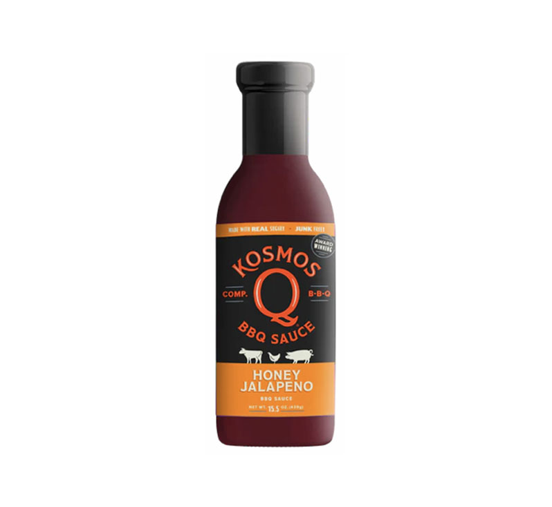 “Bottle of Honey Jalapeño BBQ Sauce with sweet-heat flavor”