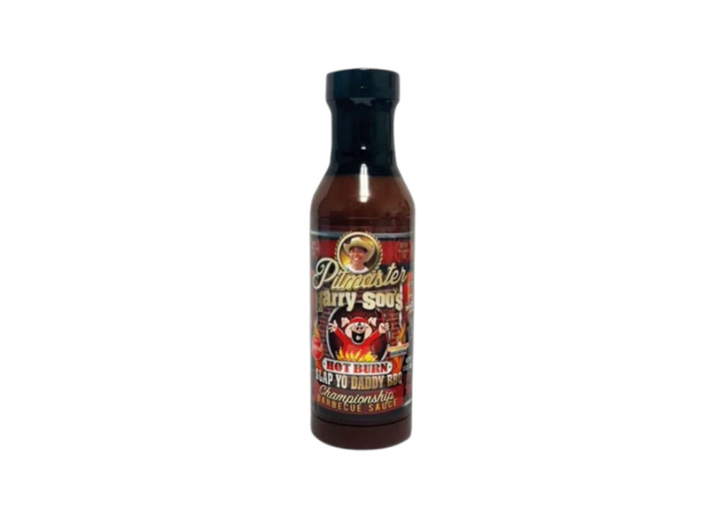Slap Yo’ Daddy Hot Burn BBQ Sauce 15 oz bottle front label