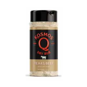 “Texas Beef Rub seasoning bottle with coarse pepper and salt blend”