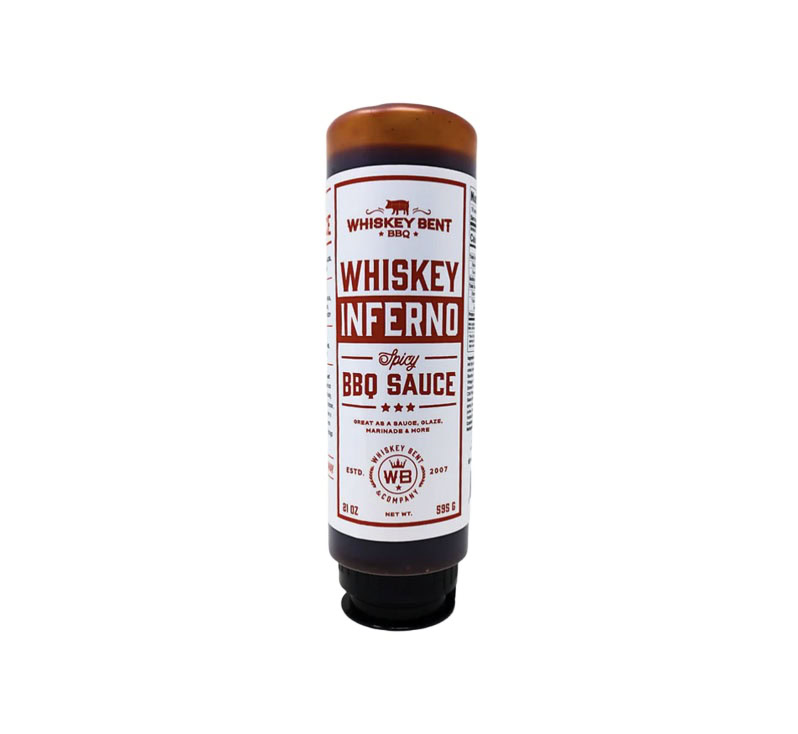 Bottle of Whiskey Bent BBQ Whiskey Inferno BBQ Sauce