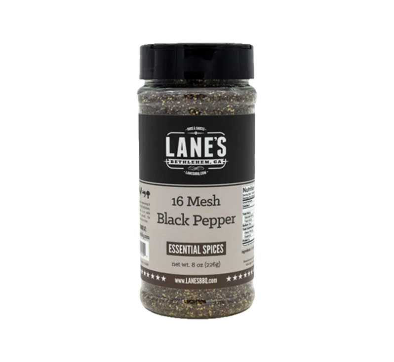 Lane’s BBQ 16-Mesh black pepper seasoning container