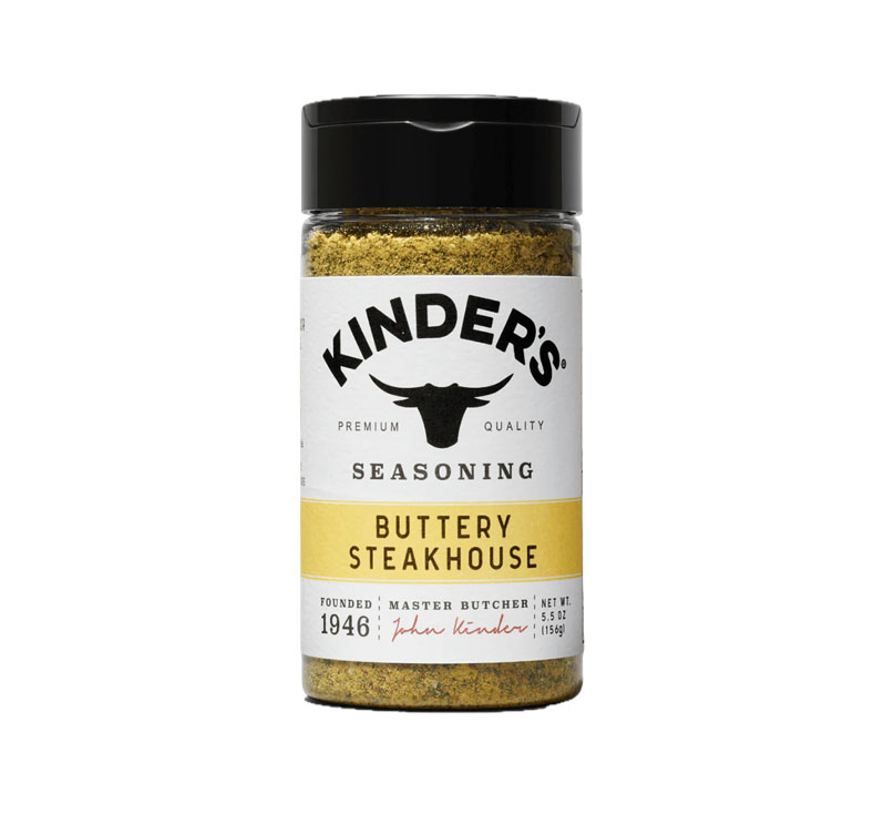 Bottle of Kinder’s Buttery Steakhouse Seasoning