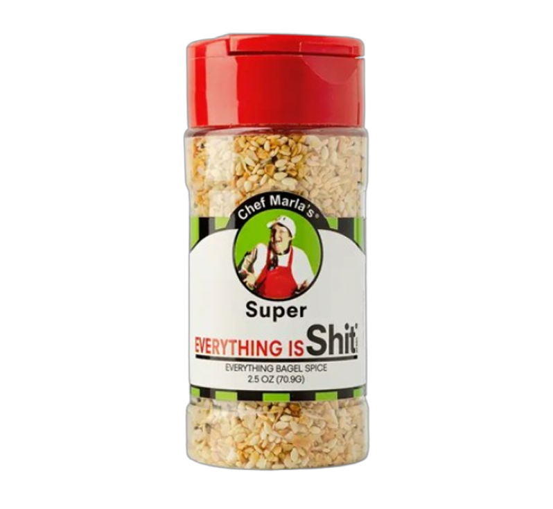 Everything is Shit all-purpose seasoning bottle from Chef Marla