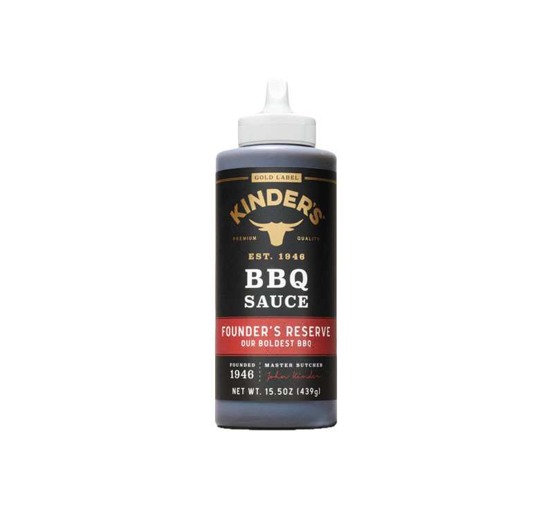 Kinder’s Founder’s Reserve Gold Label BBQ Sauce bottle