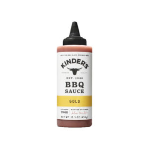 Kinder’s Gold BBQ Sauce bottle displayed upright
