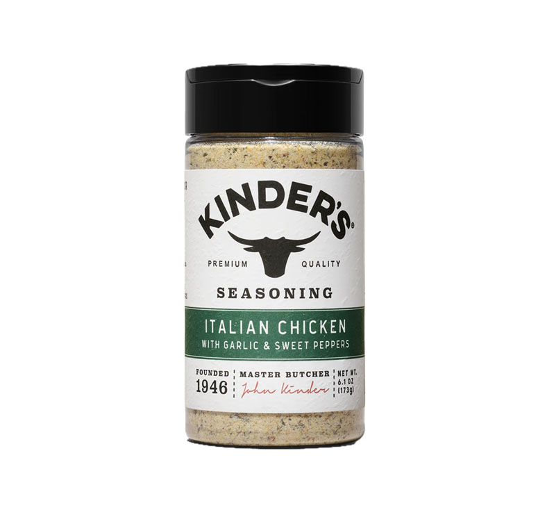 Kinder’s Italian Chicken Seasoning bottle on display
