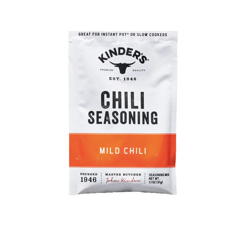 Bottle of Kinder’s Mild Chili Seasoning