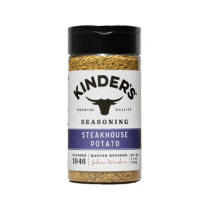 Kinder’s Steakhouse Potato Seasoning bottle displayed upright