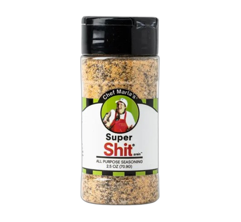 Tough Shit Garlicky Tenderizing Seasoning bottle with bold tenderizer branding