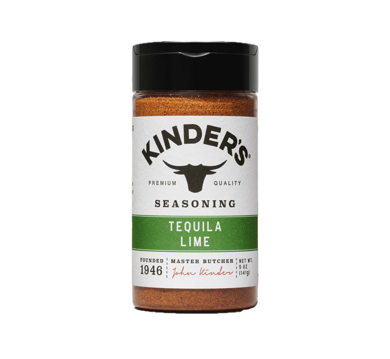 Kinder’s Tequila Lime Seasoning bottle on display
